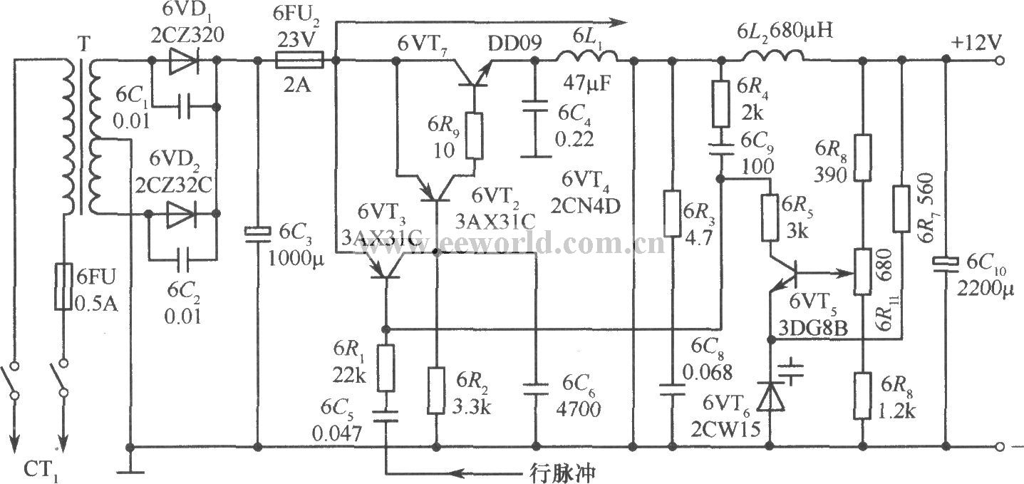 Pulse modulated switching power supply application circuit