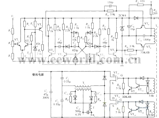 频率调制式开关稳压电源电路之一