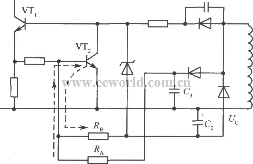 Ringing switching power supply overcurrent protection circuit