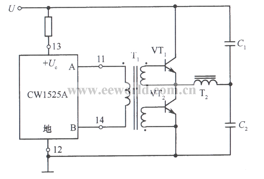 CWl525A驱动双极管半桥电路
