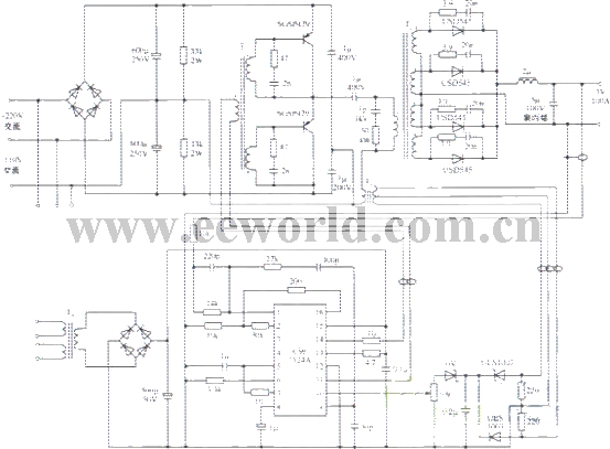 用CWl525A制作的半桥式500W开关稳压电源电路