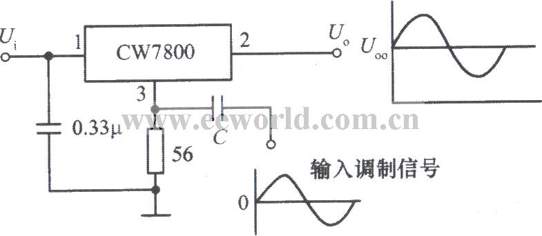 由集成稳压器CW7800构成的功率调幅器电路