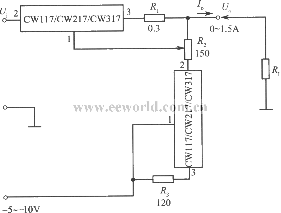 CW117组成的输出电流从零调起的恒流源电路