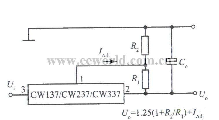 三端可调负输出电压集成稳压器CW137的标准应用电路