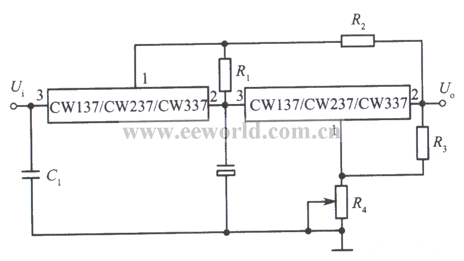 CW137组成的跟踪式集成稳压电源