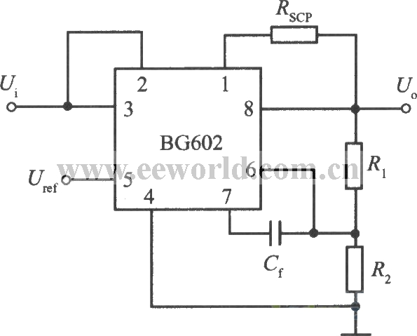 ８端可调输出小功率集成稳压器BG602的标准应用电路