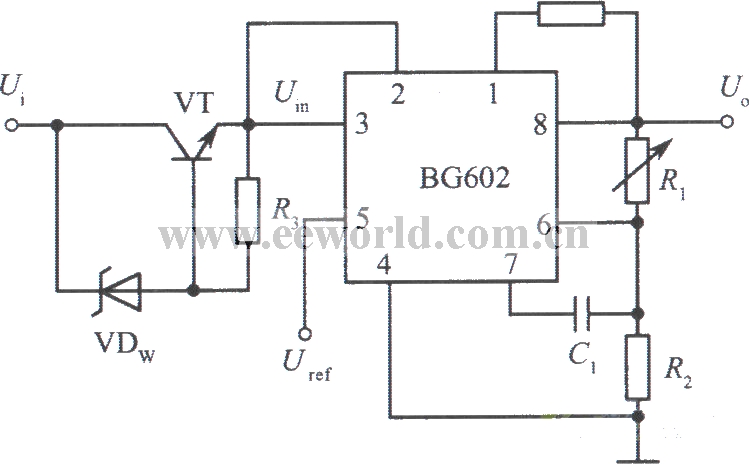 BG602组成的高输入电压集成稳压电源电路之二