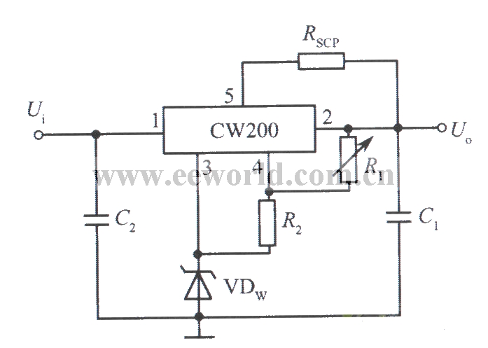 垫高零电位的CW200高输出电压集成稳压电源