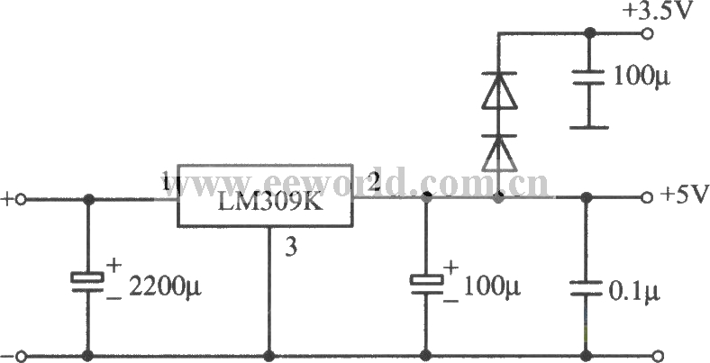 LM309K集成稳压器构成的5V、1A稳压电源电路