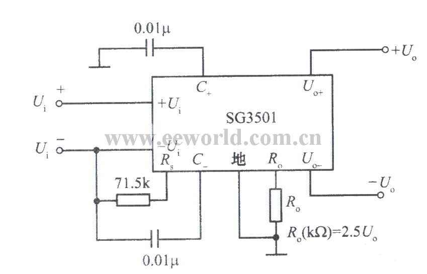 SG3501构成的可变双极性稳压电源