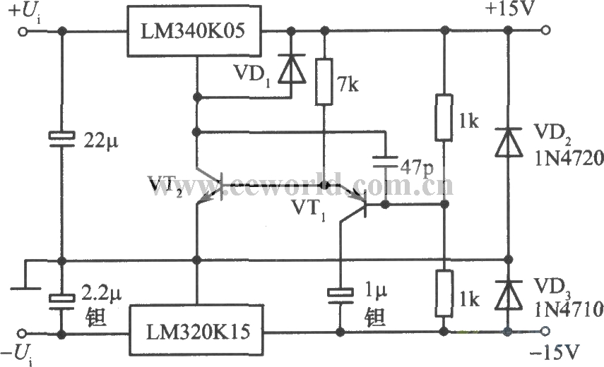 ±15v跟踪稳压电源之四