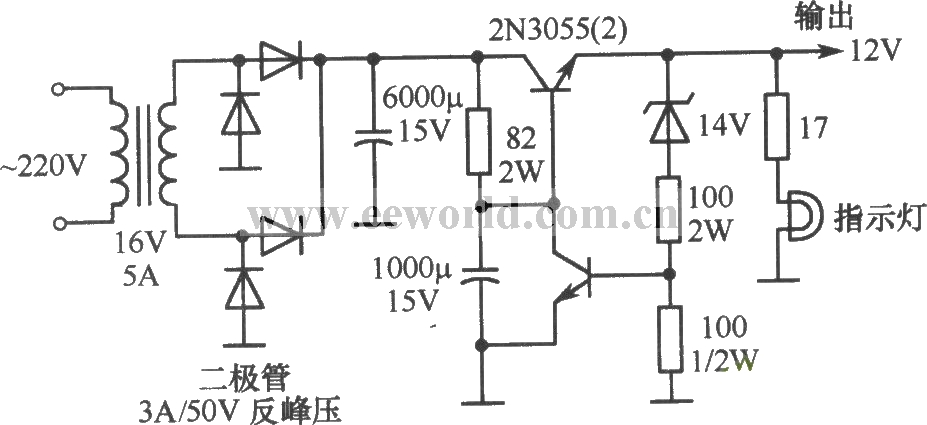 12V稳压器简单电路之三