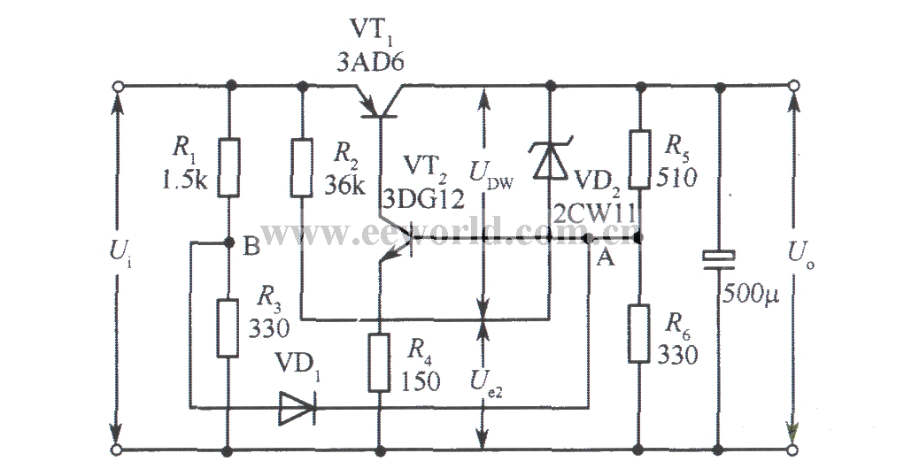 6V集电极输出稳压电源电路