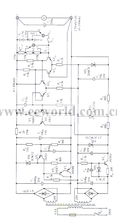 2V﹑4V﹑6V分挡输出的精密稳压电源电路