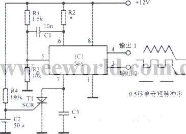 0.5秒单音短脉冲串电路