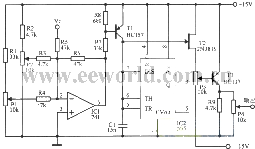 0.2～20000Hz voltage controlled ramp signal generator