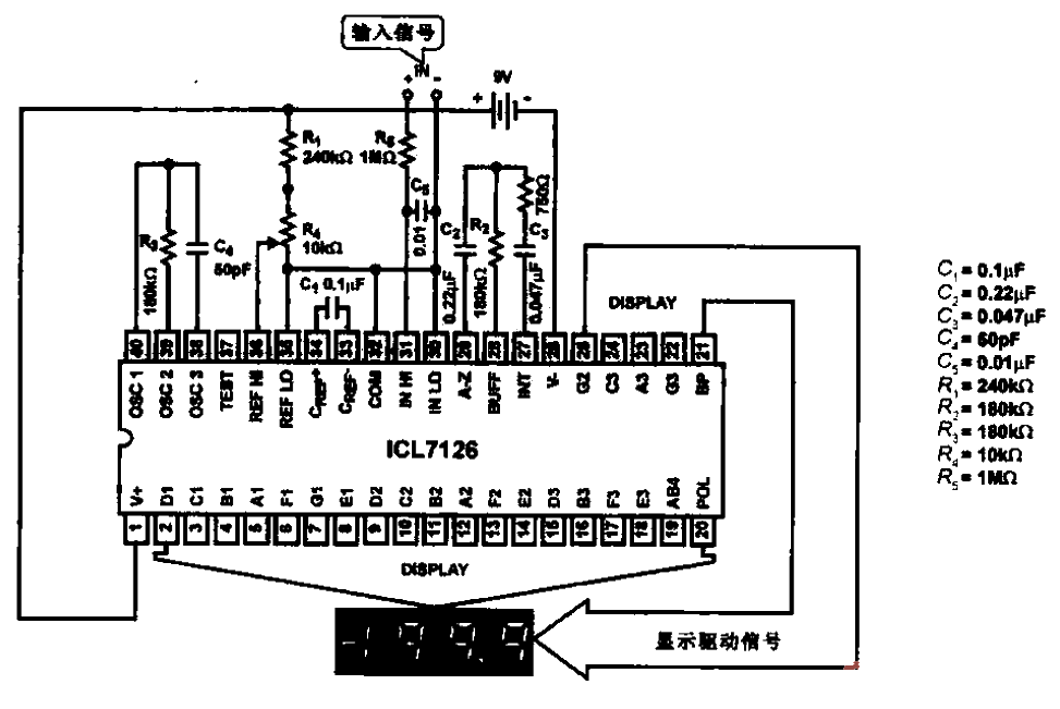 9.A-<strong>D converter</strong> and <strong>Display circuit</strong> (<strong>ICL</strong>7126).gif