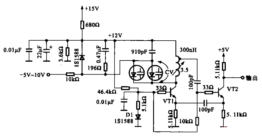 High frequency voltage controlled oscillation circuit