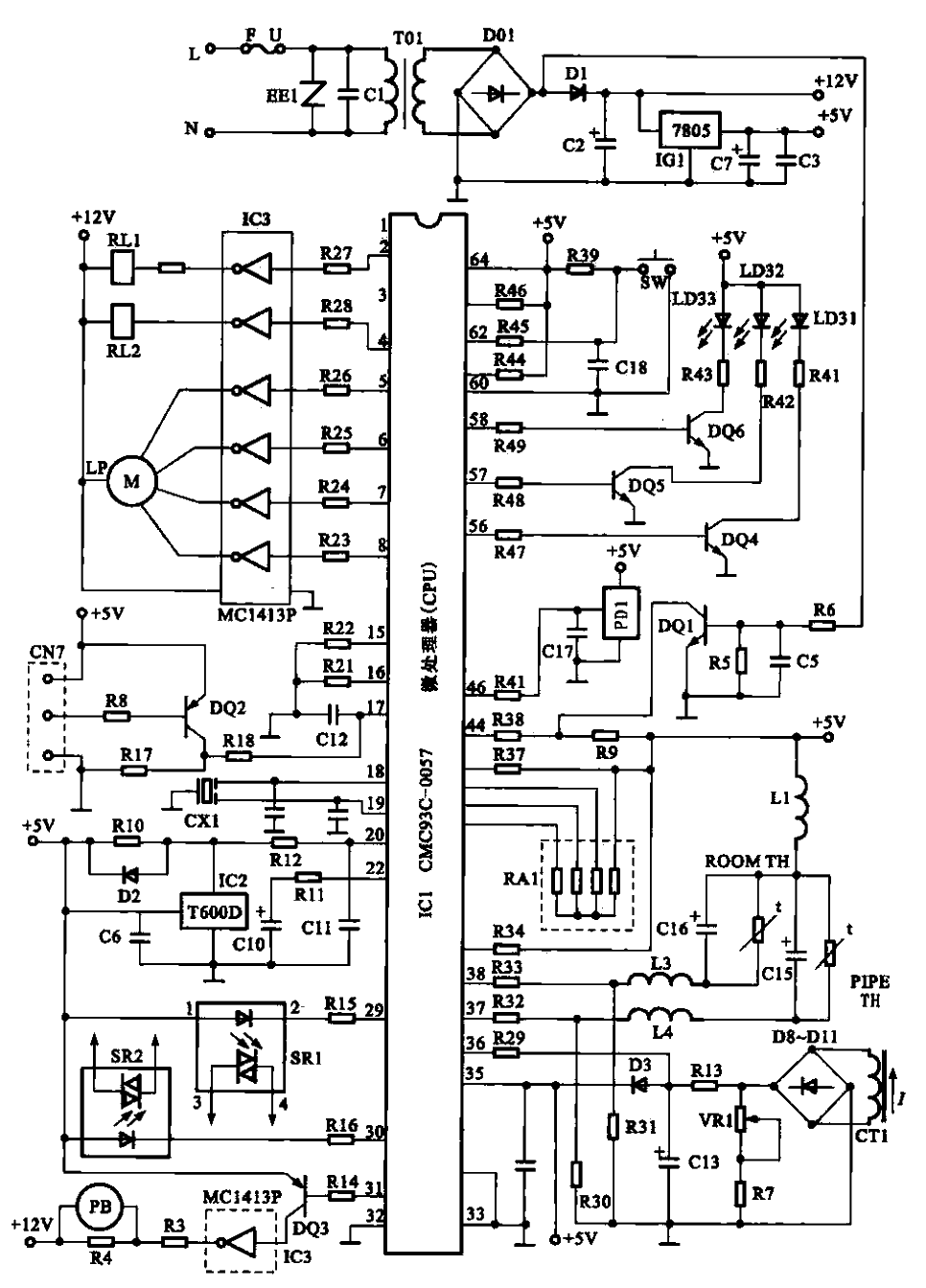 28.<strong>Haier</strong>KFR-25GW<strong>Air Conditioner</strong><strong>Control Circuit</strong> Schematic Diagram.gif