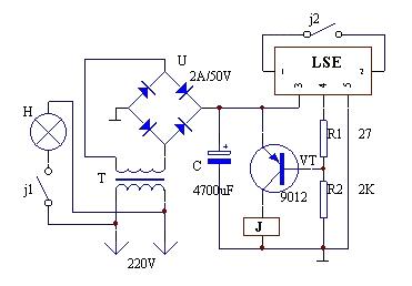 Flashing light making circuit diagram