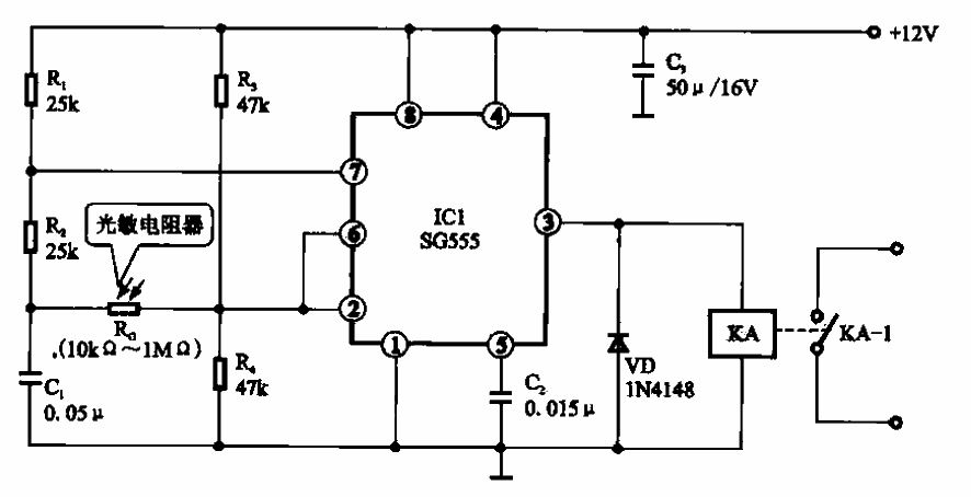 Photoelectric control switch circuit