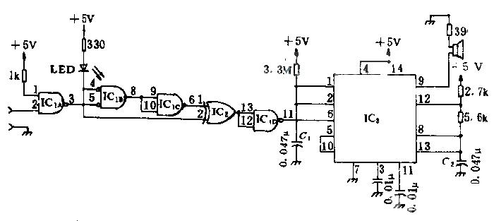 Luminous and sound probe circuit diagram