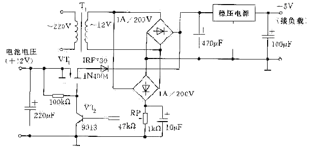 AC and DC inflow automatic switching circuit diagram