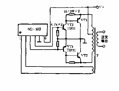 <strong><strong>Circuit diagram of a<strong><strong>high-power triode</strong></strong> (Darlington tube) used in the output tube</strong></strong>.gif