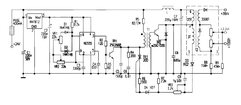 A 24V power supply flat screen monitor high voltage power supply circuit diagram