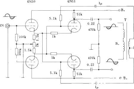 Tube crossover balanced inverter circuit diagram