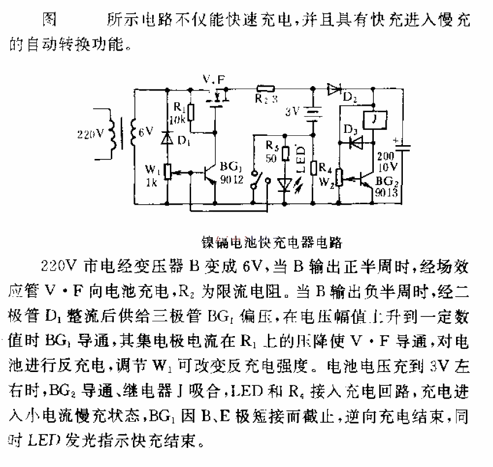 Nickel cadmium battery fast charger circuit