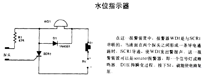 Water level indicator circuit diagram