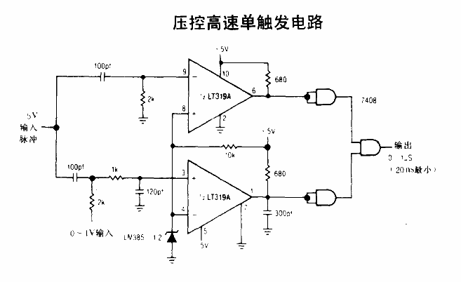 Voltage controlled high-speed one-shot circuit