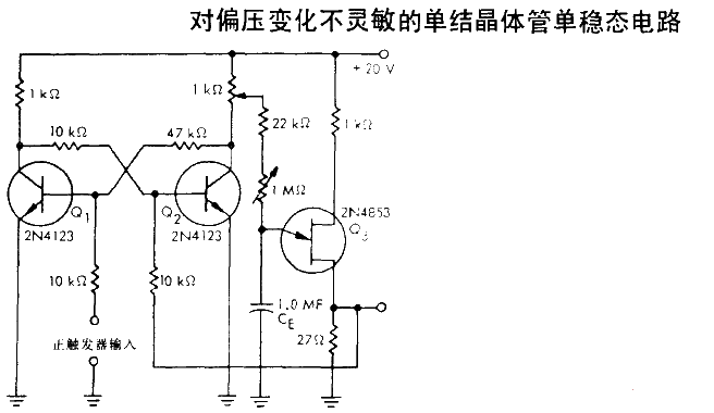 <strong>Single-junction transistor</strong><strong>Monostable circuit</strong>.gif which is insensitive to bias voltage changes