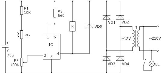 Circuit design of automatic street light controller using power switch TWH875