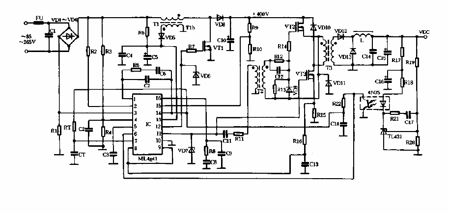 <strong><strong>SMPS</strong></strong><strong><strong>Circuit diagram composed of ML4841</strong></strong>.gif