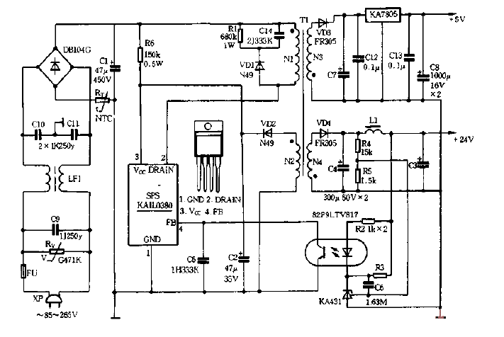 30W<strong><strong>Flyback switching power supply</strong></strong>Circuit diagram.gif