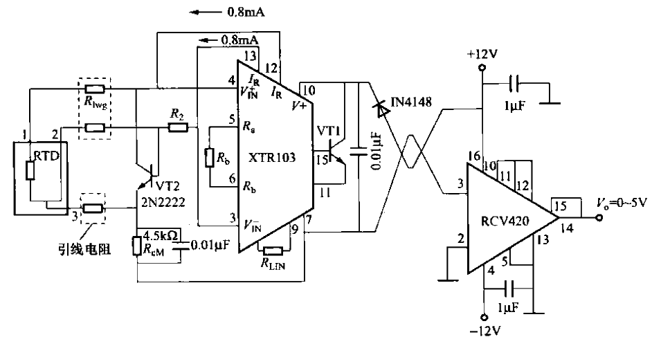 30. Long-distance RTD<strong>Temperature Sensing</strong>-<strong>Voltage and Current</strong>Output<strong>Conversion Circuit</strong>.gif