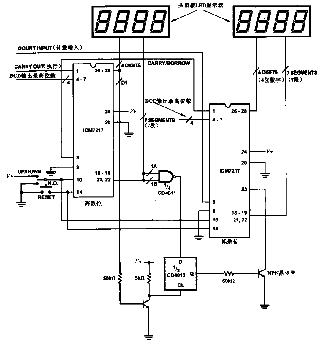 8-bit digital counter circuit