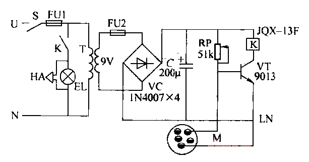 Cable anti-theft alarm circuit