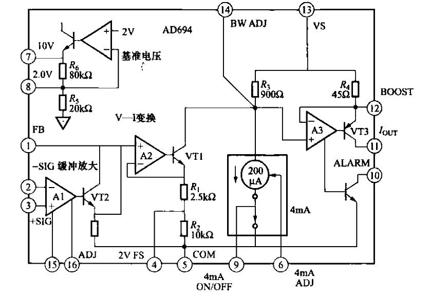 AD694功能原理图–电路图–电子工程世界