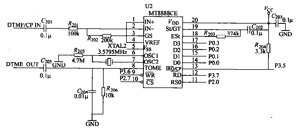 Fireproof and anti-theft telephone intelligent alarm circuit-dial circuit