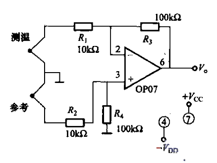 14. Highly stable<strong>thermocouple</strong><strong>temperature measurement</strong><strong>amplifier circuit composed of OP07.gif