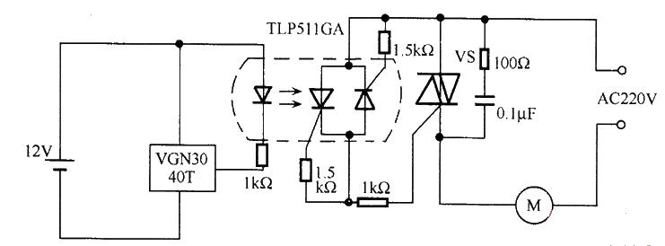 Hall integrated component AC motor on-off circuit diagram