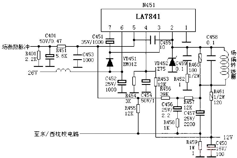 Field output circuit: LA7841 circuit diagram