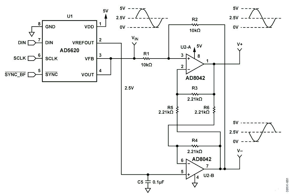 Differential driver<strong><strong>Circuit diagram</strong></strong>.jpg for voltage output DAC AD5620