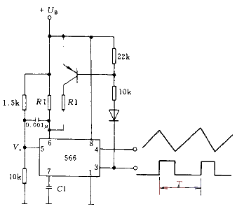 Using 566 composed of<strong><strong>Pulse</strong></strong>,<strong><strong>Triangular Wave</strong></strong> and<strong><strong>Sawtooth Wave</strong></strong> strong>Signal<strong>Generator Circuit</strong>02.gif