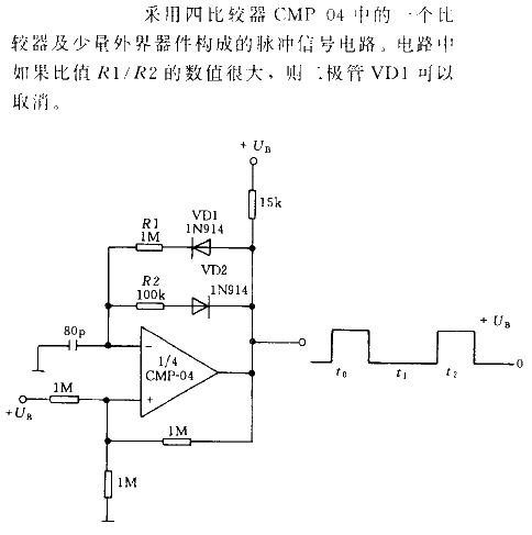 Pulse signal generator circuit composed of CMP-04