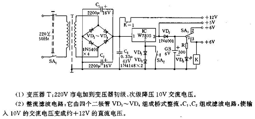 W7805<strong><strong>Regulated Power Supply</strong></strong><strong><strong>Application Circuit</strong></strong>.gif