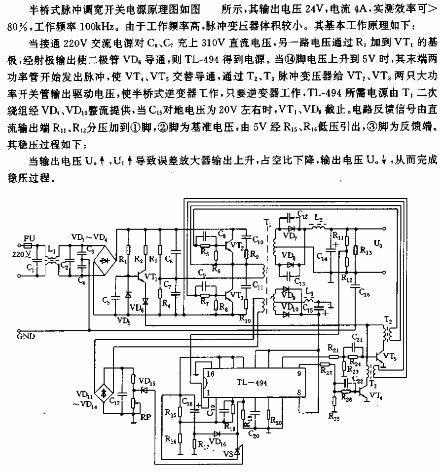 Half-bridge<strong><strong>Pulse</strong></strong>Width Modulation<strong><strong>Switching Power Supply Circuit</strong></strong>.gif